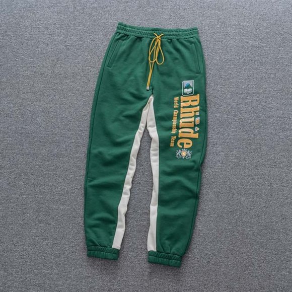 Rhude Print Logo Trousers Green